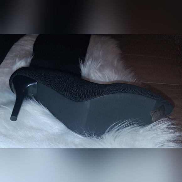 Black Over-the-Knee Pointed Stiletto Boots - Picture 4 of 7